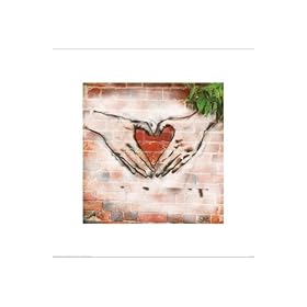Art Prints - All Sizes: Ge Feng - Hearted Hands Art Print - 40x40cm