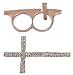 2 Pieces of Rose Goldtone Iced Out Cross Double Finger Ring