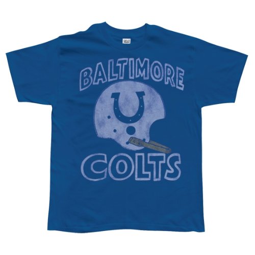 Baltimore Colts - Old School Helmet Soft T-Shirt - Large