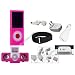 Cuffu iPod Nano 4 (4th Generation) Great Deal Combo Package Pink Skin Case Cover & Home Charger , Car Charger, Data Cable & Armband & Pink Ipod Speakr & Pink Earphone & FREE Screen Protector (8 in 1) in Only One LOWEST Shipping Rate $2.98 - Great Holiday Gift