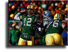 Completely Handpainted American Football Sport Painting, Custom Order FL2562, Oil on Canvas, with Option to Paint Jerry, Brett & Co. from Any Other Favorite Photograph or Picture, Unframed, Size 18