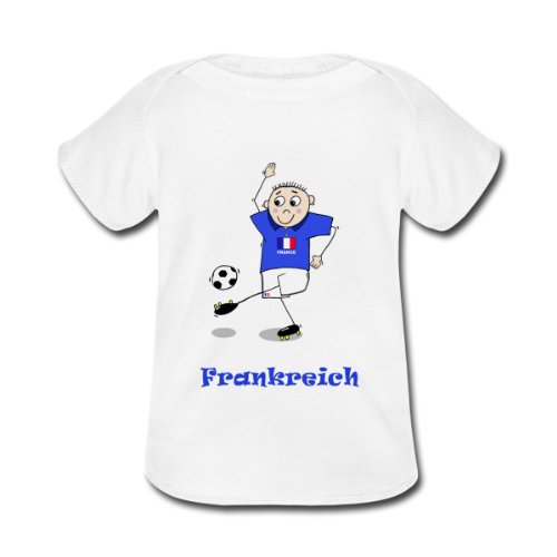 Spreadshirt Baby Fußballer-Frankreich 02 T-Shirt, weiß, 3_Monate