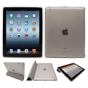 Super-Tough Clear SmartGel Case Cover for Apple iPad 2 / iPad 3 Compatible with Genuine Apple Smart Cover (All versions Wi-Fi and Wi-Fi + 3G/4G - 16GB 32GB 64GB)