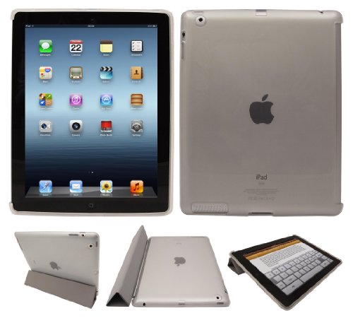 Super-Tough Clear SmartGel Case Cover for Apple iPad 2 / iPad 3 Compatible with Genuine Apple Smart Cover (All versions Wi-Fi and Wi-Fi + 3G/4G - 16GB 32GB 64GB)