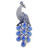 Vintage Style Sapphire Blue Peacock Austrian Crystal Bird Pin Brooch