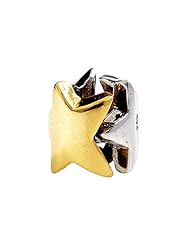 SilveRado(tm) MS229T Sterling Silver/Gold Three Stars Bead / Charm