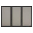 Indoor Bulletin Board,Fabric,3 Door, 6'x4', Radius Frame,Gy