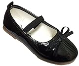 chocochild 子供 靴 リボン フォーマル キッズ シューズ (17cm, ブラック)