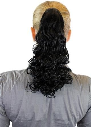 HI GIRL New Fashion Synthesis Women Curly Wavy Cosplay Party Long Hairpiece ponytail costume Wig Wigs #12