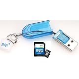 Carte Micro SD 2 Go + Adaptateur + Lecteur Bleu de Carte au Format Cl� USBpar PQI