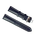BANDA WYOMING BUFFALO LEATHER WATCHBAND WITH STAINLESS DOUBLE FOLDING BUTTERFLY CLASP DEPLOYANT... by Caddy Bay Collection