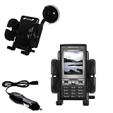 Sony Ericsson k790c Flexible Auto Windshield Holder with Car Charger - Uses Gomadic TipExchange