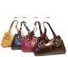Rina Rich Original Leather Handbag - Black Red Carmel - Designer Handbag Tote Satchel