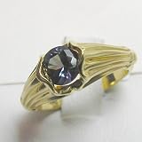 14K Yellow Gold Created Alexandrite Ring