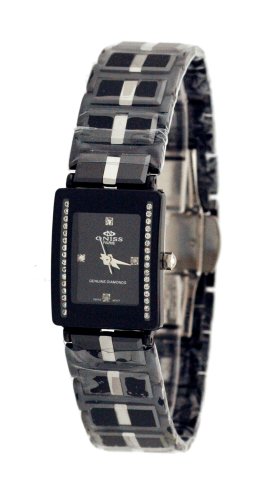 Oniss Women's Ceramic Watch with Tungsten Accents Model ON-390-LGM