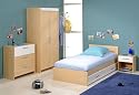 Jugendzimmer "Niklas" mit Bett, Nachtkonsole und Schrank
