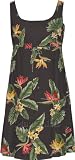 Empire Tie Front Short Tank - Bird of Paradise Display Empire Waist Scoop Square Neck Knee Length Hawaiian Aloha Pullover Dress - Regular and Plus Size