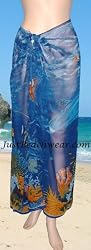 Full Size Pareo: Sheer Blue Underwater Print