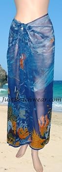 Full Size Pareo: Sheer Blue Underwater Print