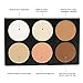 EVERMARKET Makeup Contour Kit Highlight and Bronzing Powder Palette - 6 Colors with Premium Oval Make Up Brush + 1PC Silica MakeUp Washing Brush