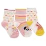 Chaussettes d�contract�es pour b�b� fille (lot de 3) (Euro 0-15 (Age: 0-6 mois)) (Motif chat avec point)