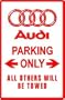 AUDI PARKING ONLY sport car street sign