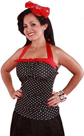 Women's Pinky Pinups Small Dots Halter Top S