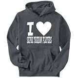 Hoodie Mens Dark Silver  I LOVE Sepak Takraw Players  Sports Medium