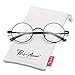Pro Acme Non Prescription Clear Lens Glasses Retro Small Round Metal Frame (Black)