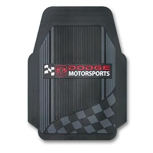 Dodge-Motorsports-with-Gray-Flag-Trim-To-Fit-Molded-Front-Floor-Mat-Set-of-2