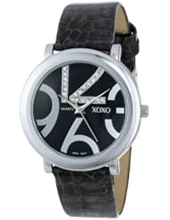 XOXO Womens XO3191 Black Dial Black Snake Strap Watch