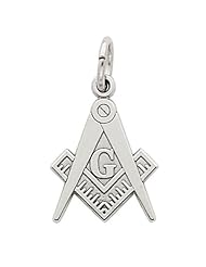 White Gold Masonic Charm