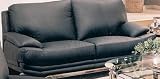 Contemporary Modern Style Italian Leather Couch Sofa with Retro Nostalgic Chrome Structured Frame Base