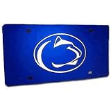 Penn State Nittany Lions Blue W/Silver Head Logo Mirror License Plate