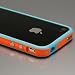 i-Beans 「全60色」iPhone 4　Mixed Plastic(Soft+Hard)　Bumper Case　信号守るシリコン+ブラスチック　バンパー 　保護液晶フィルム　USB充電ケーブル付　ORG/L.BLU(371-27)