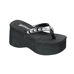 Women's Funn-17 Thong Sandal in Black PU