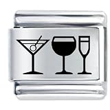 Drinks Laser Food Themed Work Leisure Italian Charms Bracelet Link