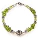 EXP Handmade Peridot and Silver Flower Bracelet