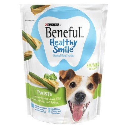 Beneful Healthy Smile Dental Dog Snacks – Twists – For Small / Medium Dogs – 10 Treats Per Package – Pack of 2