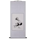 EXP Handmade "Two Pandas" Scroll Wall Art Painting