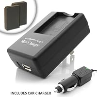 PRO SERIES Equivalent Olympus BLS1 Equivalent Charger and 2-Pack Battery Combo ( OEM PS-BCS-1 Replacement ) for E-P1 EVOLT E-420 E-400 E-410 E-450 E-620 Models. Includes USB Port and Cable for Charging USB Enabled Cell Phones ** Cable NOT for PC / Photo transfer.