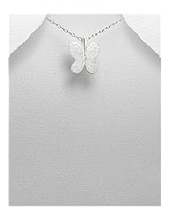 Butterfly Pendant Necklace In 92.5 Sterling Silver