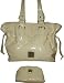 Dooney & Bourke Patent Leather Small Chiara Tote Bag Handbag with Matching Cosmetic Case ~ Cream (Winter White)