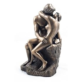 Art Deco Bronze - The Kiss - Nude Lovers Figure Statue