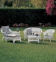 Wicker Loveseat, Chair, & Table