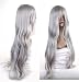Cosplayland - 90cm Silver Grey Wave Curly Heat-Resistant Cosplay Party Wig