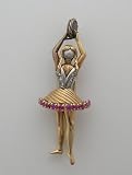 Circa 1940 18k Yellow Gold French Ballerina Pin