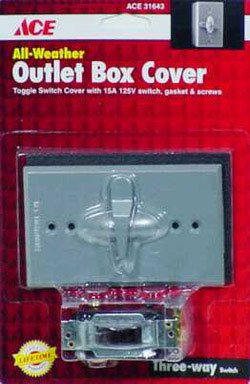 GAM-PAK PRODUCTS 31643 WEATHERPROOF TOGGLE SWITCH COVER W/3-WAY SWITCH - GRAY
