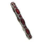 1928 Black-plated Red Crystal Stretch Bracelet