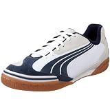 PUMA Men's v5.10 Sala  Soccer Shoe,White/New Navy,9.5 D